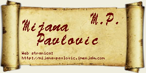 Mijana Pavlović vizit kartica